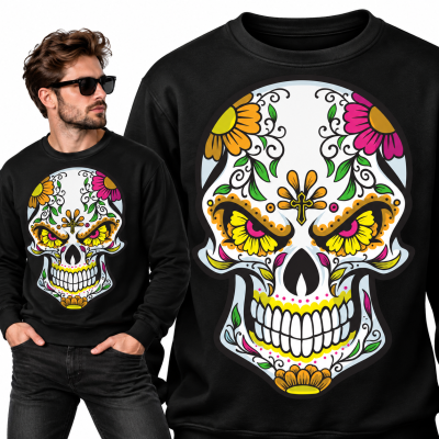 BLUZA ŚMIESZNA  SKULL COLOR